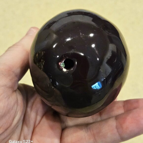 VINTAGE HANDPAINTED CERAMIC EGGPLANT MAJOLICA DECOR DISPLAY ART VIETRI ITALY - Picture 6 of 7